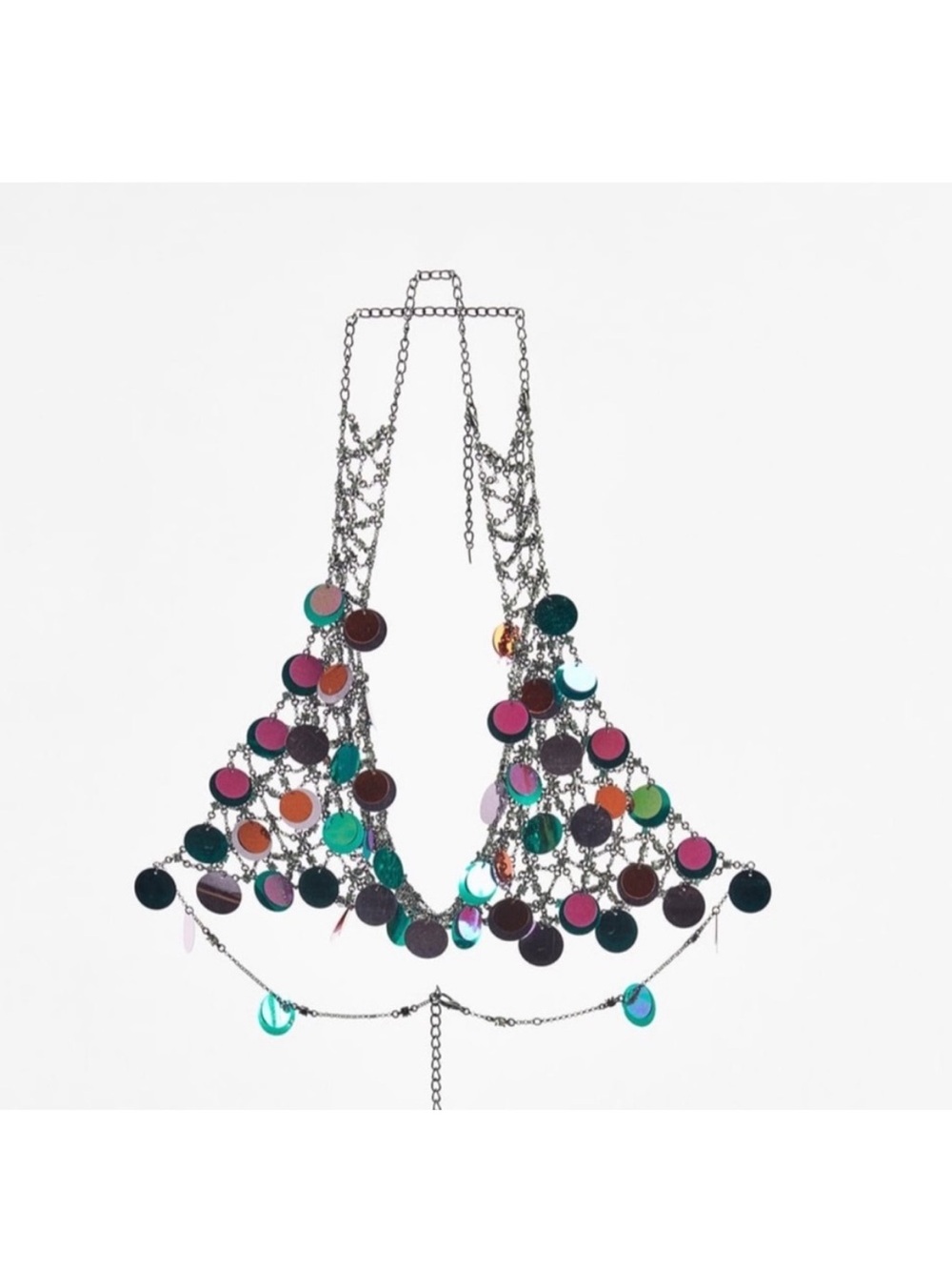 Zara Sequin Mirror Chain Bra Top - Picture 10 of 10